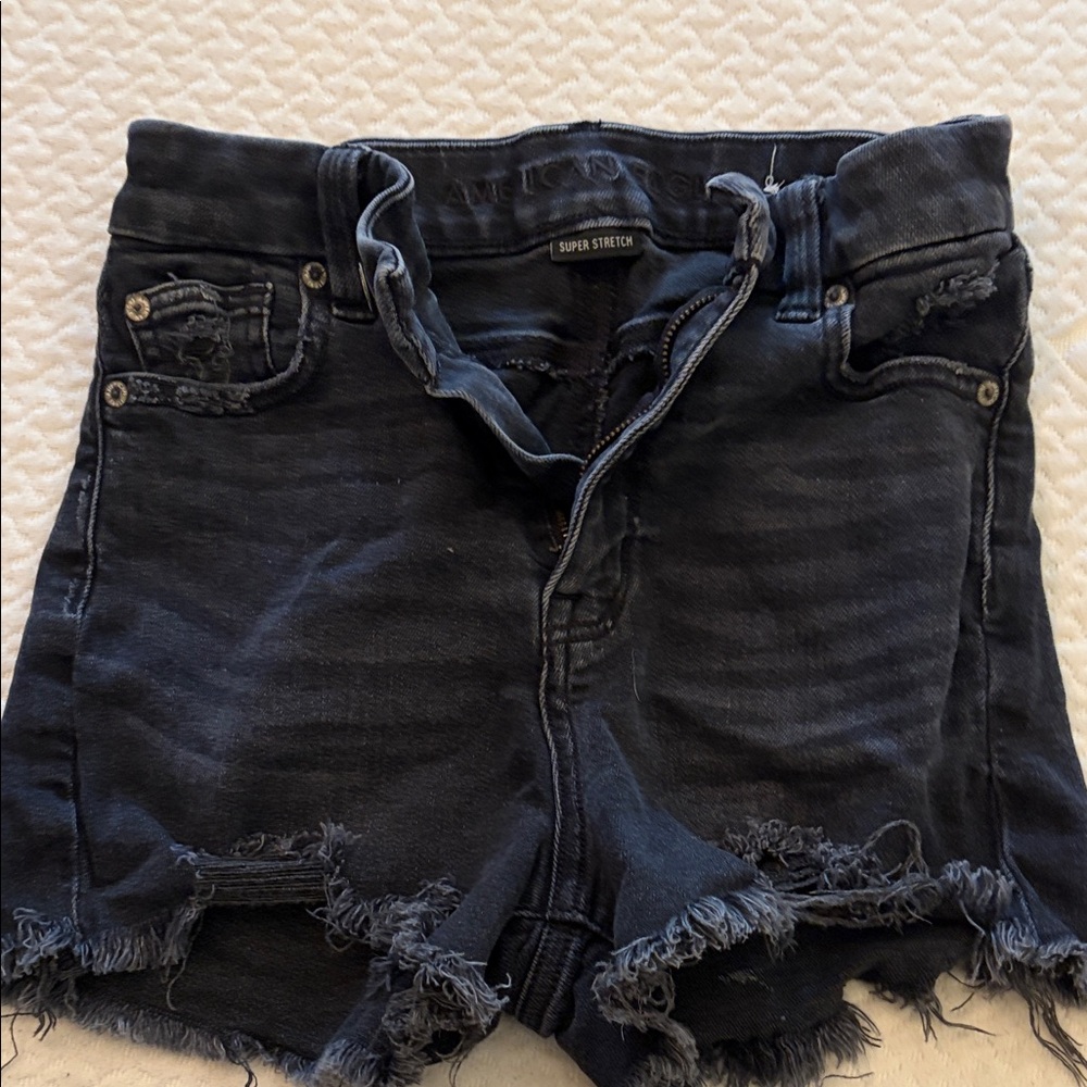 American Eagle Outfitters Black Denim Shorts 0